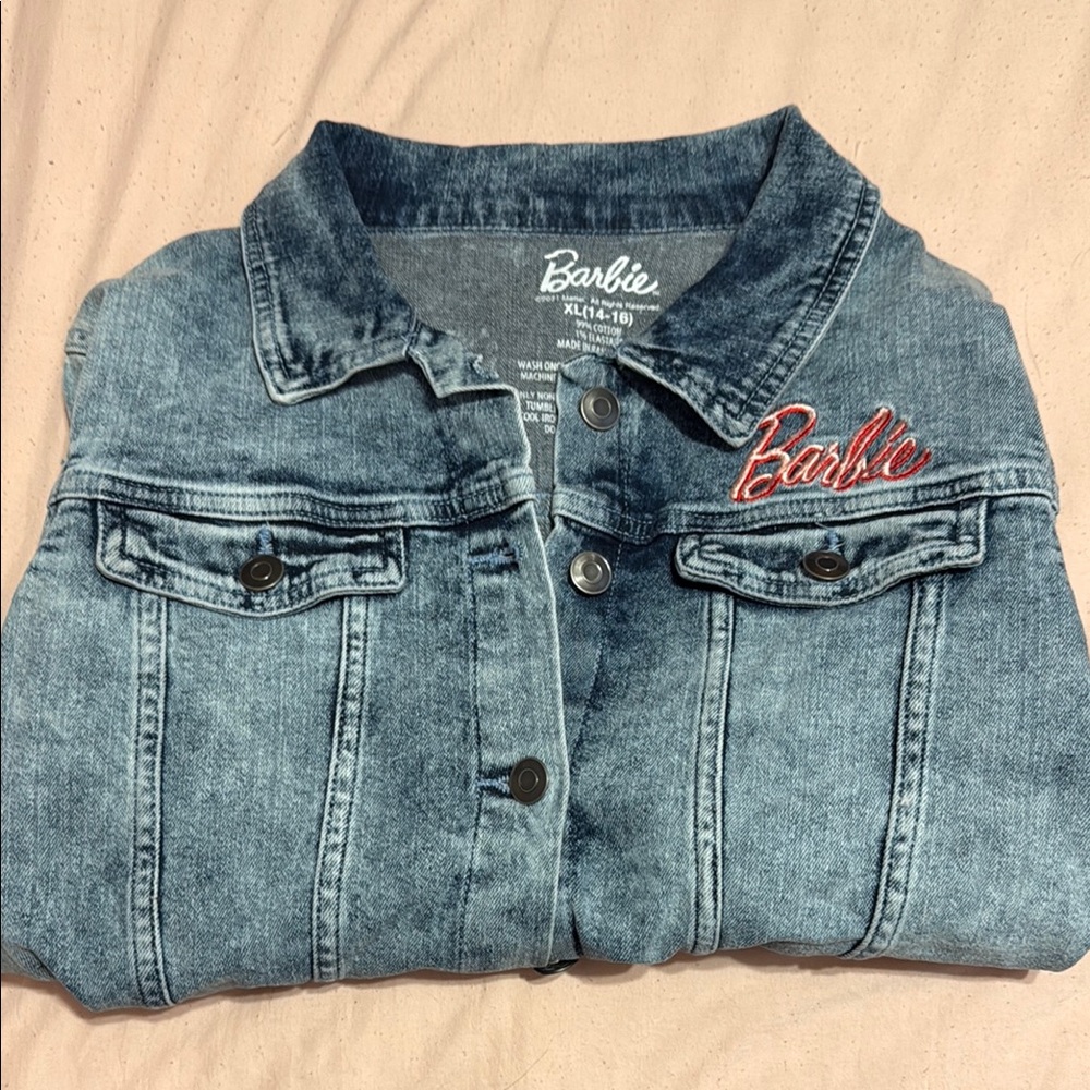 Barbie Blue Denim Jacket with Red Logo